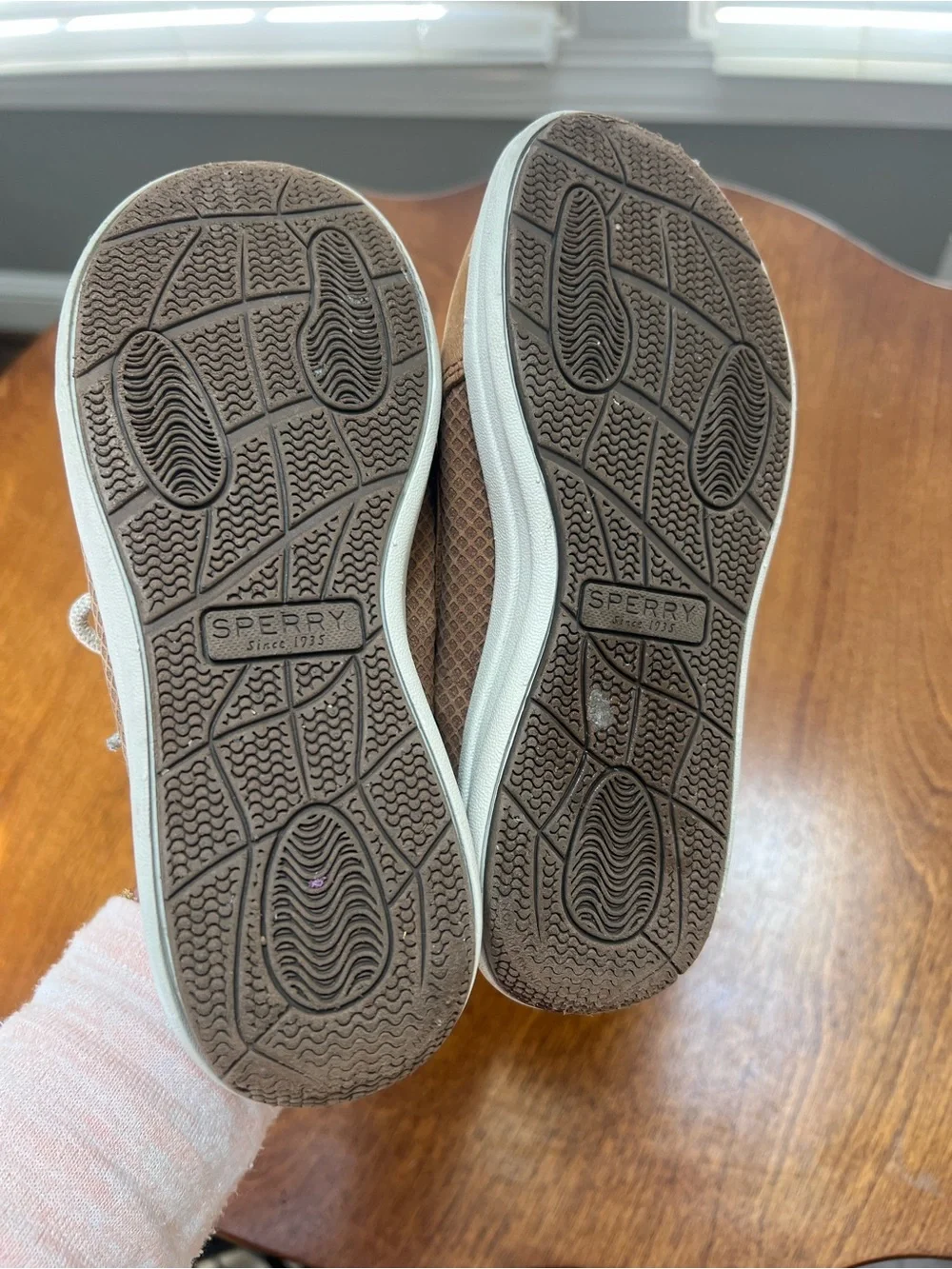 Sperry Kids Brown Suede Water Shoes with White Laces